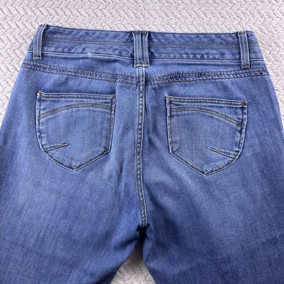 Eddie‎ Bauer Jeans Womens 8 Blue Curvy Capri Light Wash Zip Denim 98% Cotton - Picture 5 of 14